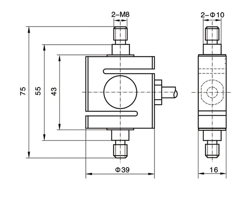 TJL‐3 Bステンレス鋼ロードセルの寸法図
